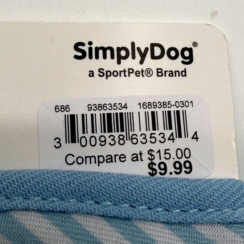SimplyDog Blue White Striped Bow Dog Harness Medium 15-20 lbs  NEW